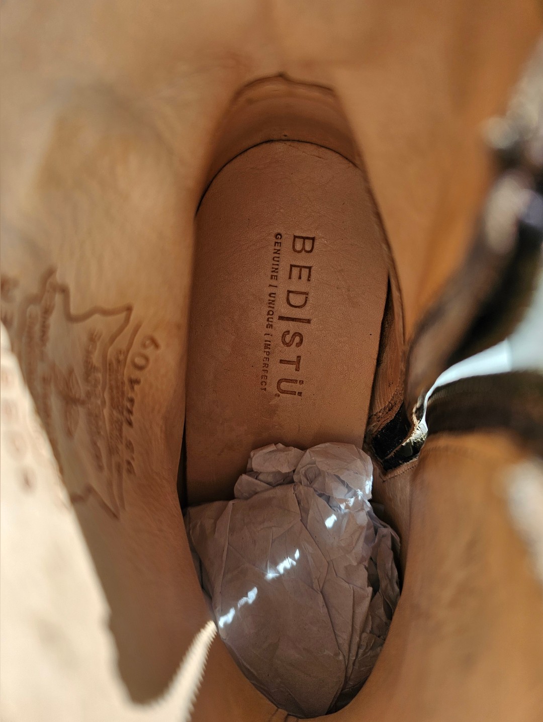 Bed|Stu Distressed Black Brown Leather Ankle Boots With Buckle Straps — image 6 of 8